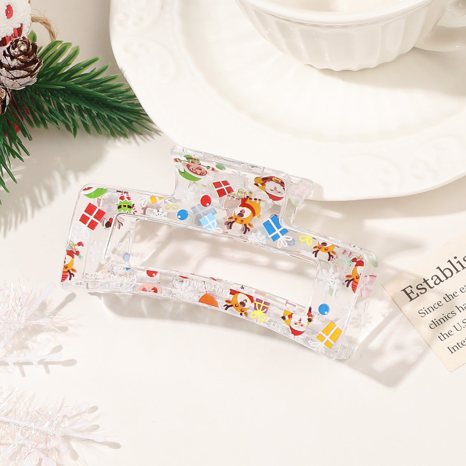 Wholesale Christmas Cute Sweet Print Shark Hair Clips